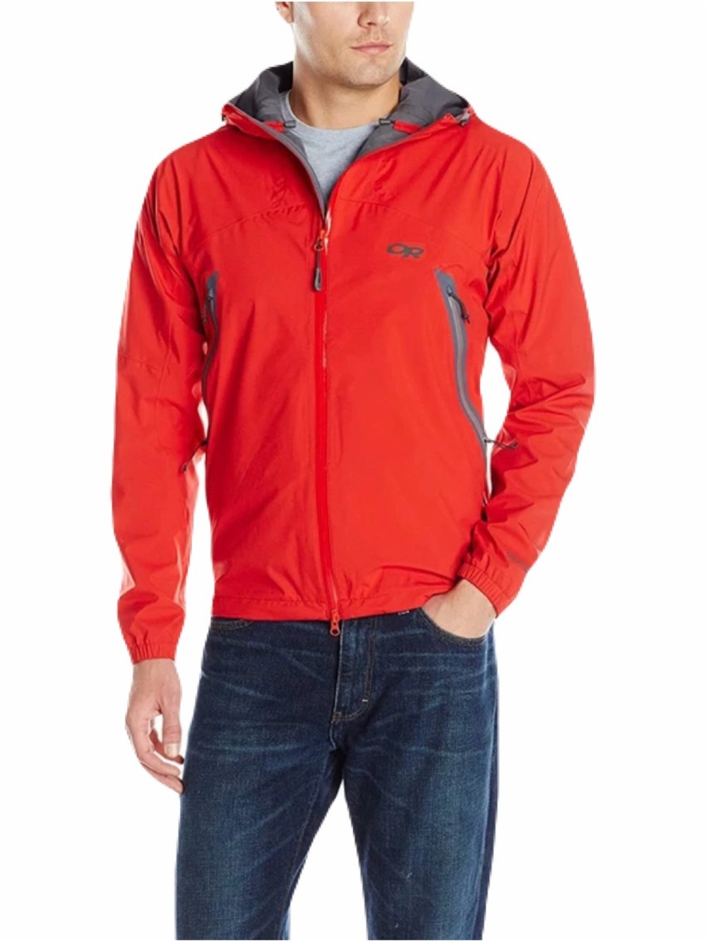 Outdoor Research Allout Hooded Jacket in Cayenne Red, Men’s size Medium